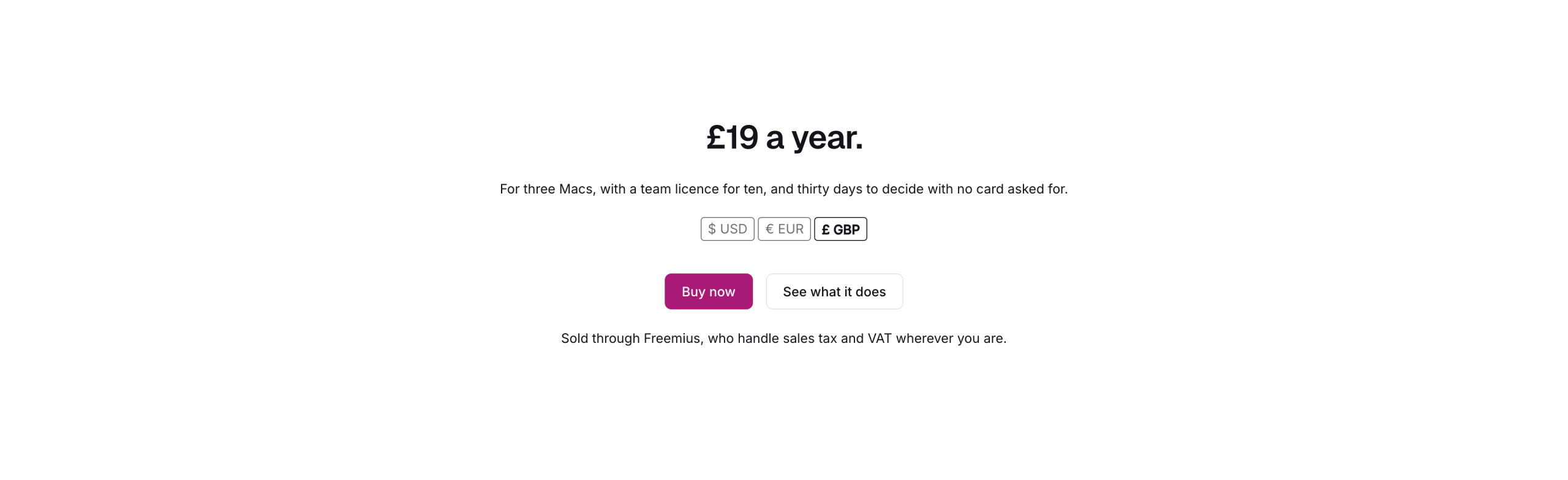 live-freemius-pricing-a-pricing-page-with-live-prices A pricing page rendering live prices, with the currency toggle